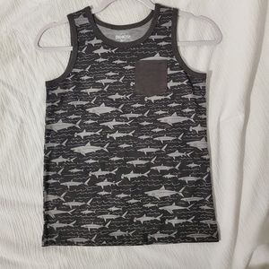 NWOT Boys Tank Top Sleeveless Shirt Gray Print - 8